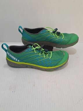 Merrell  Barefoot Vibram Womens Green and Teal Trail Sneakers Size 9